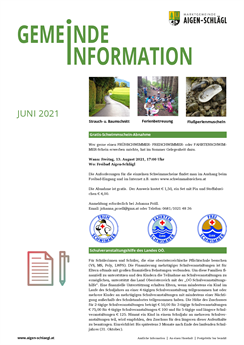 Gemeindeinformation Juni 2021